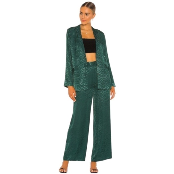 L space Harlow Pant High Waist Wide Leg Jade Green Size 0 - Picture 3 of 16